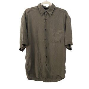 Liz Claiborne Silk Button Front Shirt Size Medium Short Sleeve Business Casual